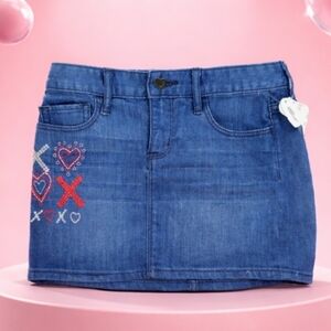 GAP Kids 1969 Embellished Mini Stretch Jean Skirt Little Girls Sz 8
